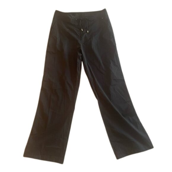 Chicos Womens Black nylon track pants Size 1.5 M / 10 Black Non-Stretch Pockets - Picture 1 of 12